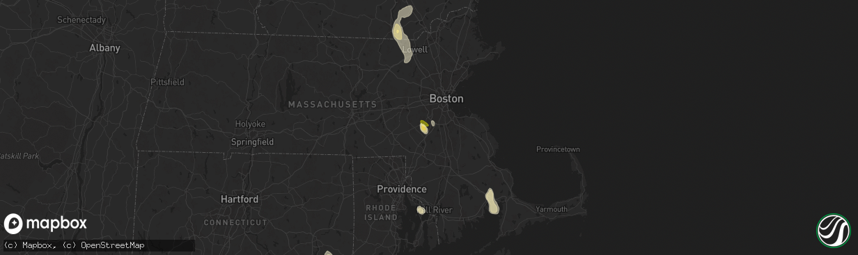 Hail map in Norwood, MA on August 15, 2024