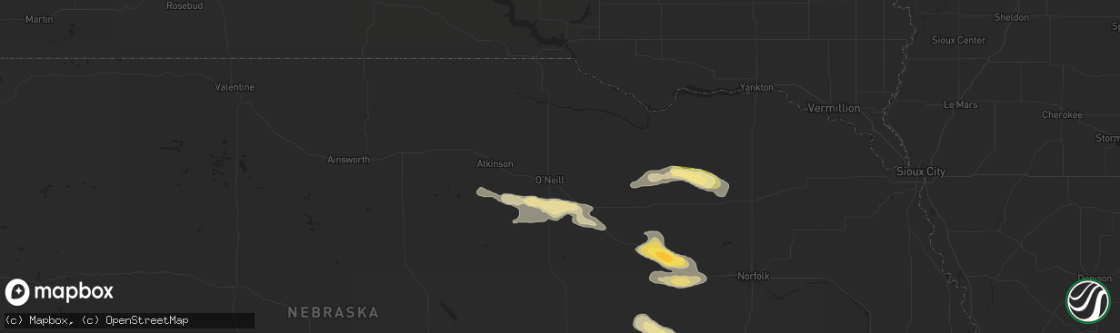 Hail map in Oneill, NE on August 15, 2024