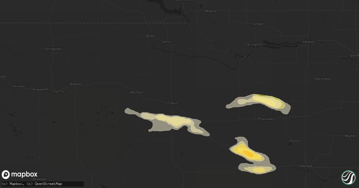 Hail map in Oneill, NE on August 15, 2024