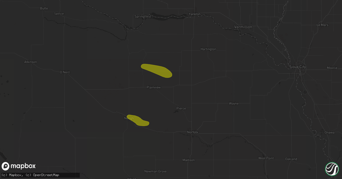 Hail map in Osmond, NE on August 15, 2024