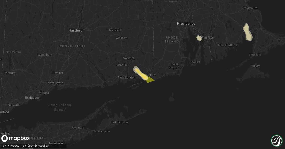 Hail map in Stonington, CT on August 15, 2024