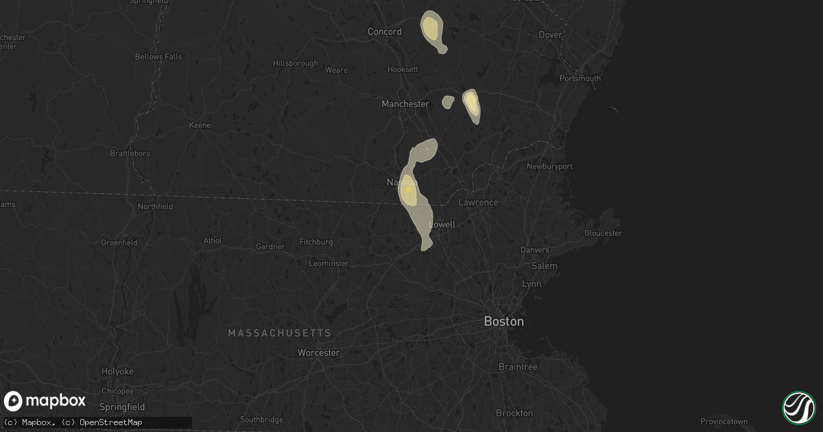 Hail map in Tyngsboro, MA on August 15, 2024