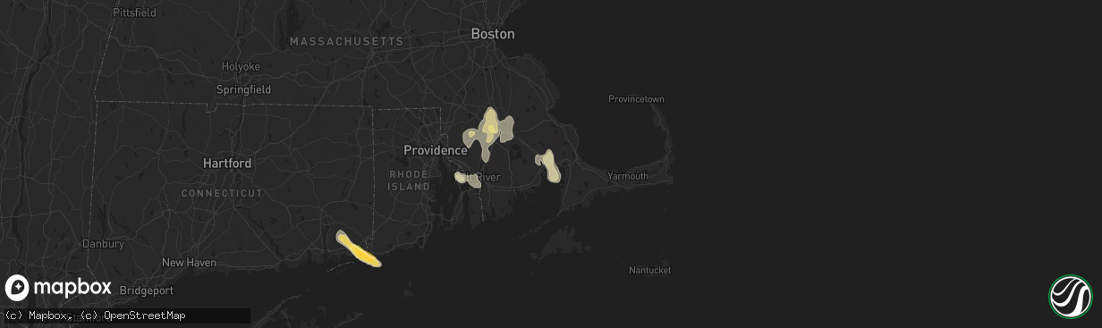 Hail map in Wareham, MA on August 15, 2024