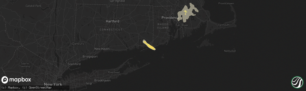 Hail map in Westerly, RI on August 15, 2024