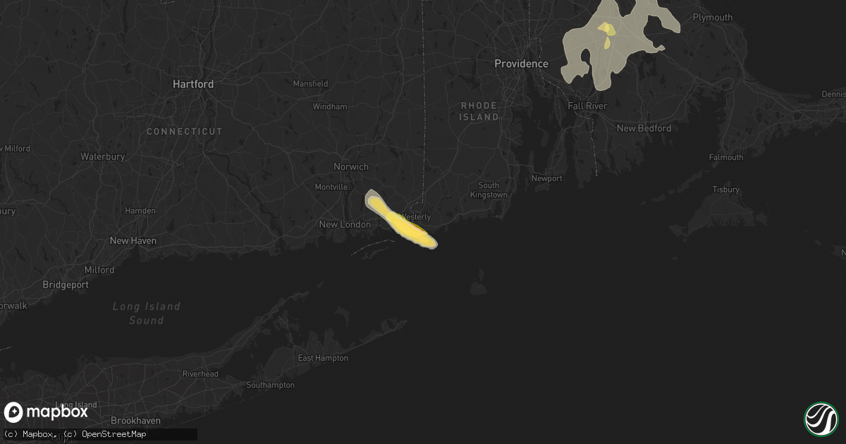 Hail map in Westerly, RI on August 15, 2024