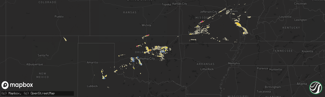 Hail map on August 15, 2024