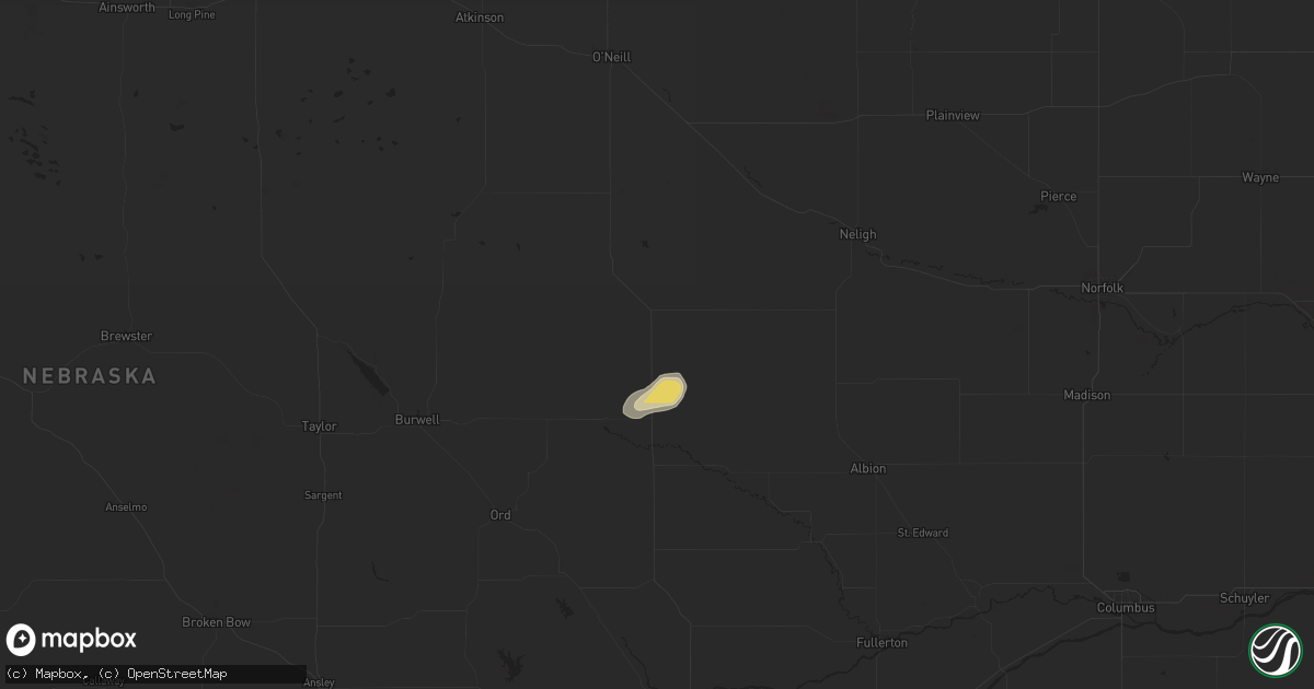 Hail map in Bartlett, NE on August 15, 2025