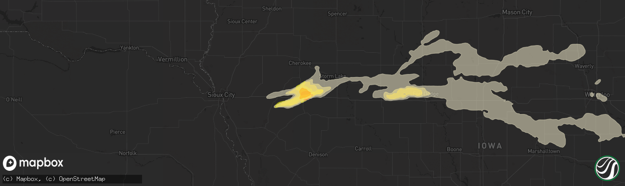 Hail map in Galva, IA on August 15, 2025