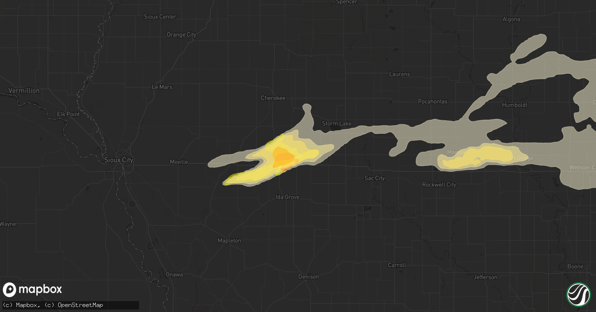 Hail map in Galva, IA on August 15, 2025