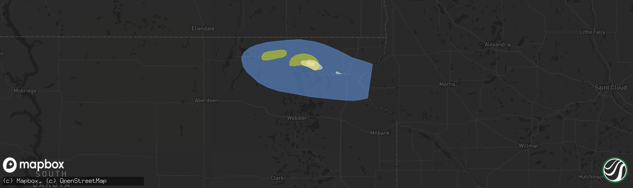 Hail map in Grenville, SD on August 15, 2025
