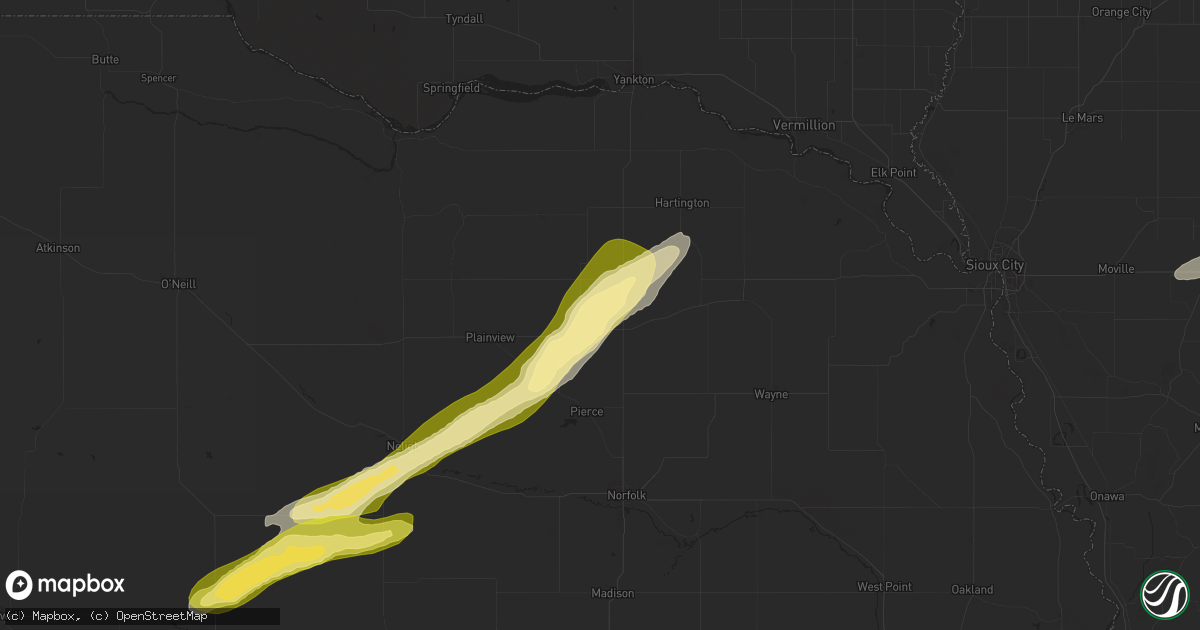 Hail map in Mclean, NE on August 15, 2025
