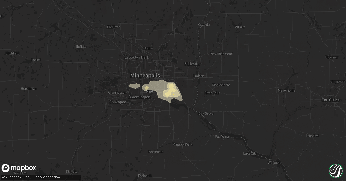 Hail map in Newport, MN on August 15, 2025
