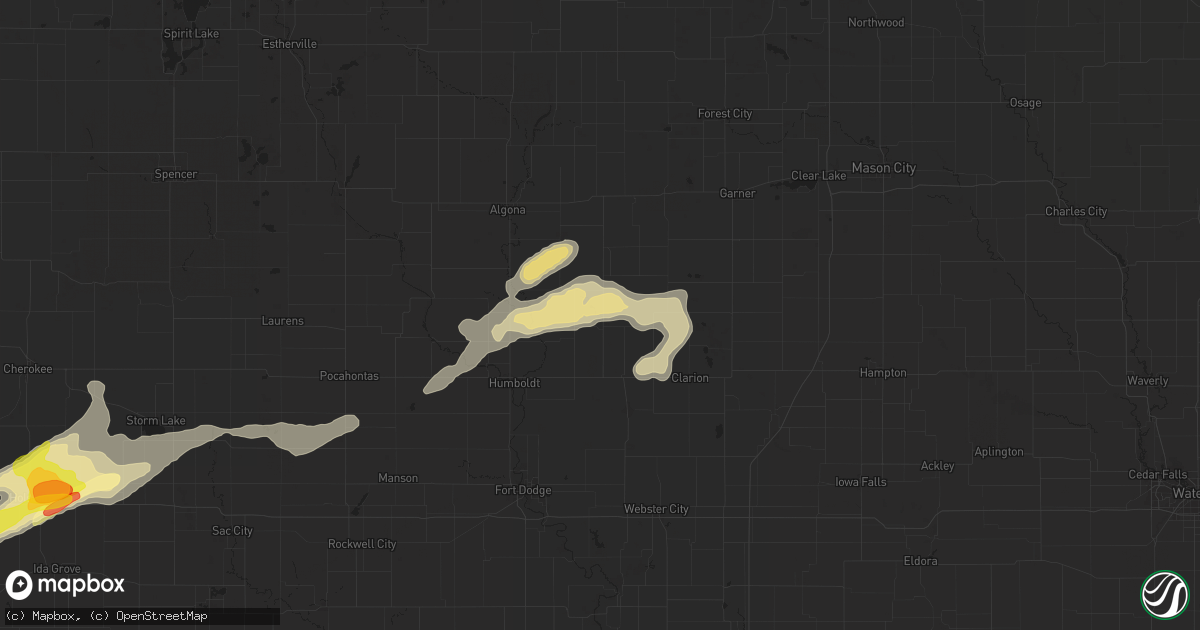 Hail map in Renwick, IA on August 15, 2025