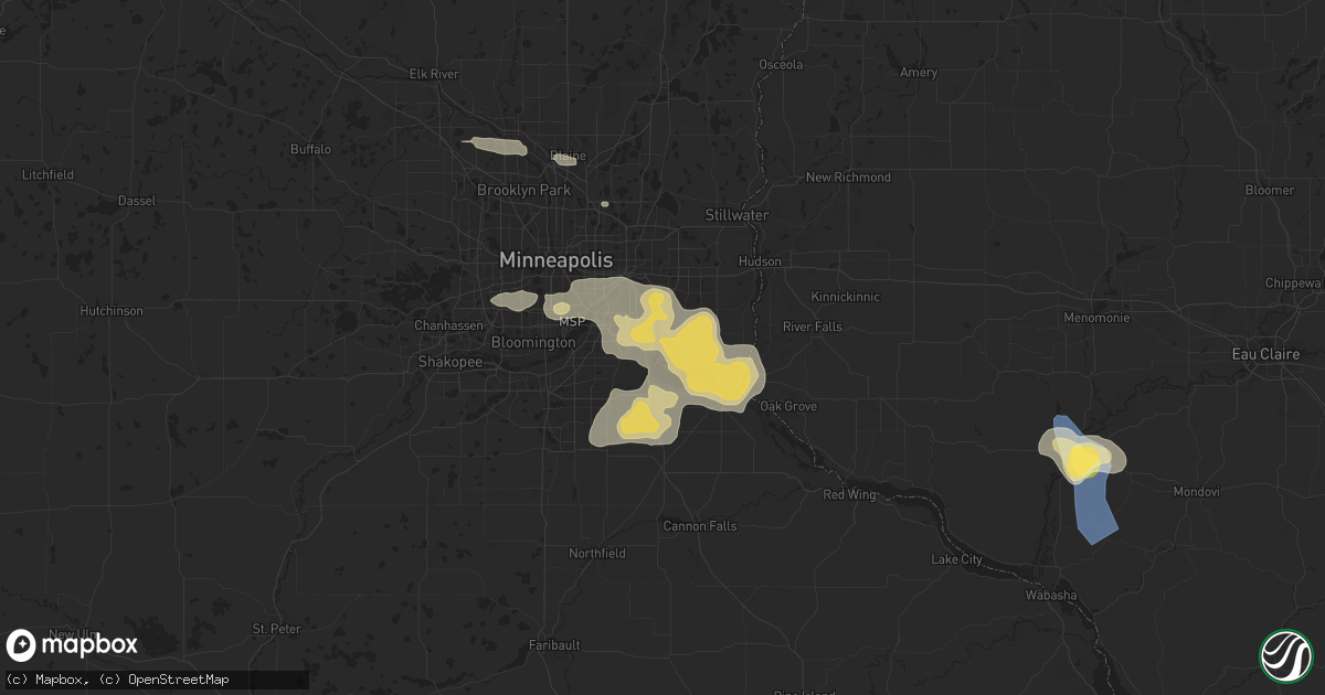 Hail map in Saint Paul Park, MN on August 15, 2025