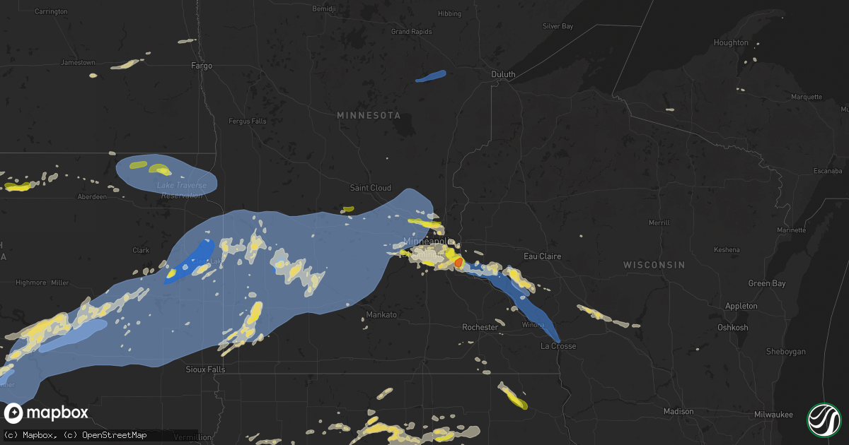 Hail map on August 15, 2025