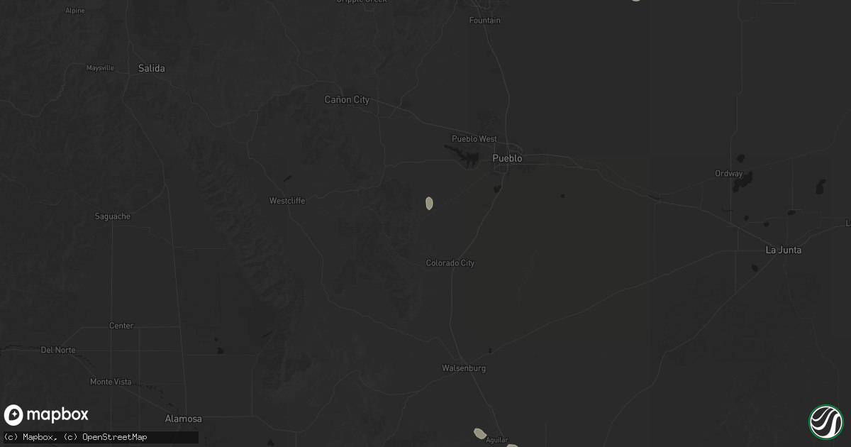 Hail map in Beulah, CO on August 15, 2026