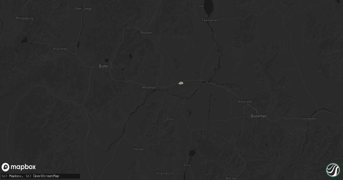 Hail map in Cardwell, MT on August 15, 2026