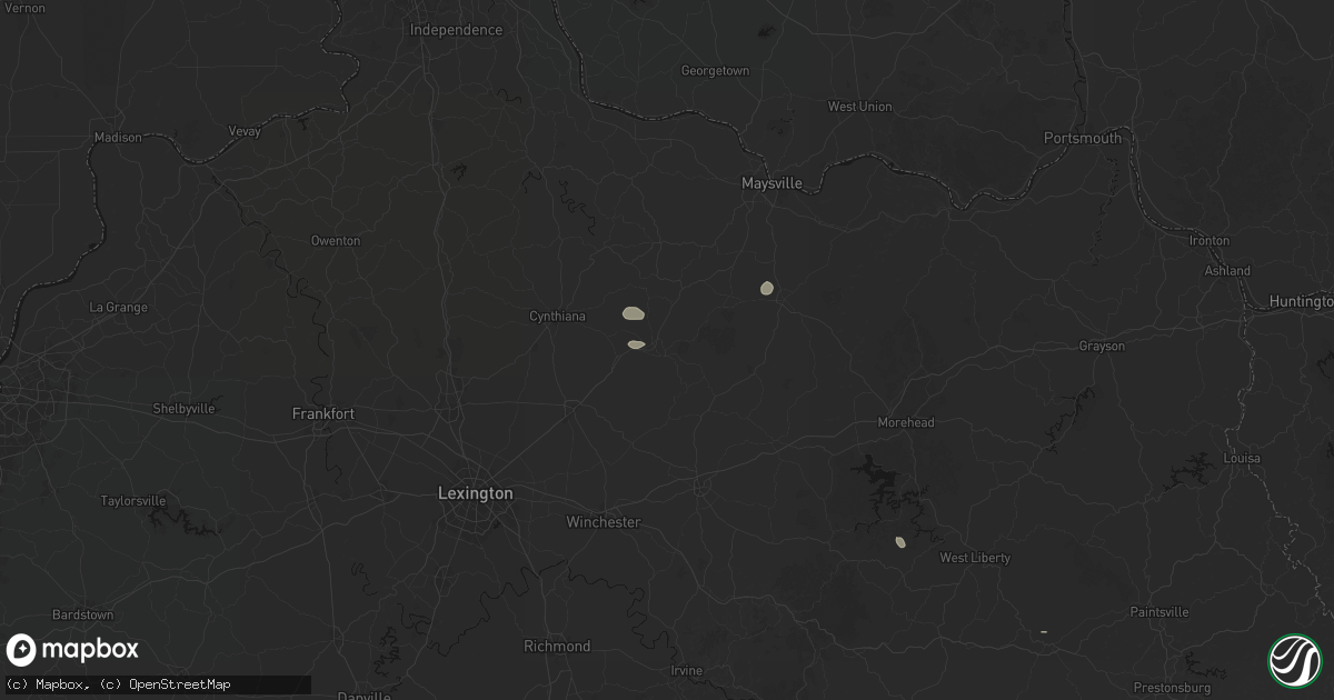 Hail map in Carlisle, KY on August 15, 2026