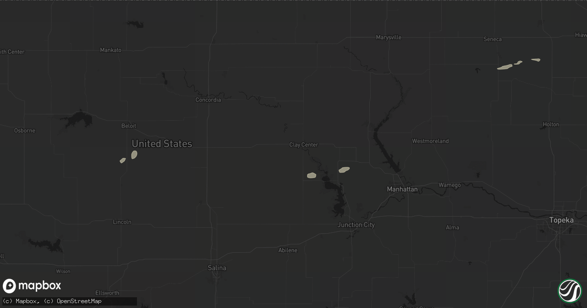 Hail map in Clay Center, KS on August 15, 2026