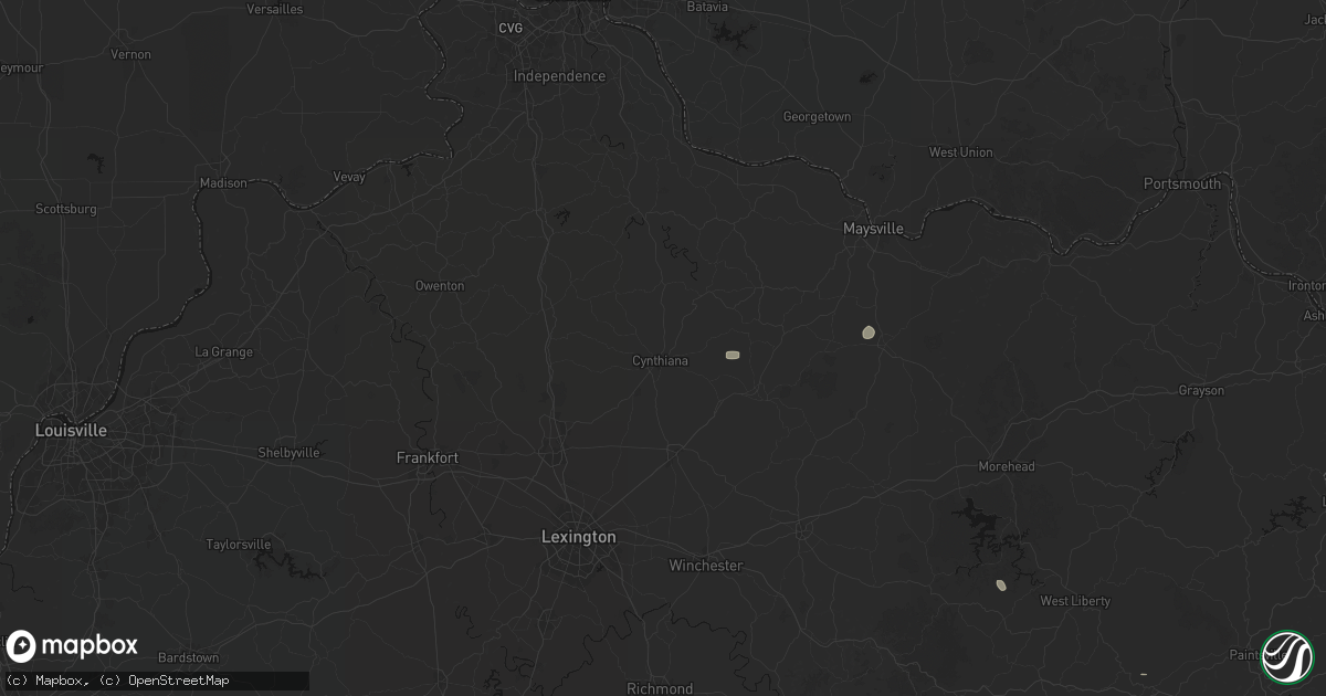 Hail map in Cynthiana, KY on August 15, 2026
