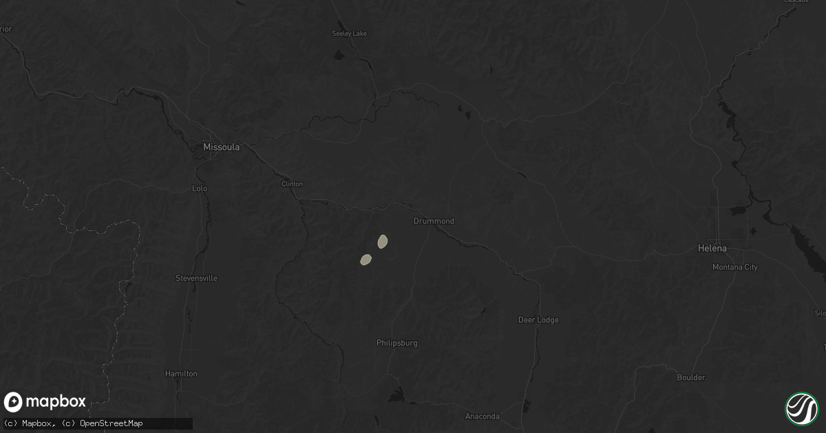 Hail map in Drummond, MT on August 15, 2026