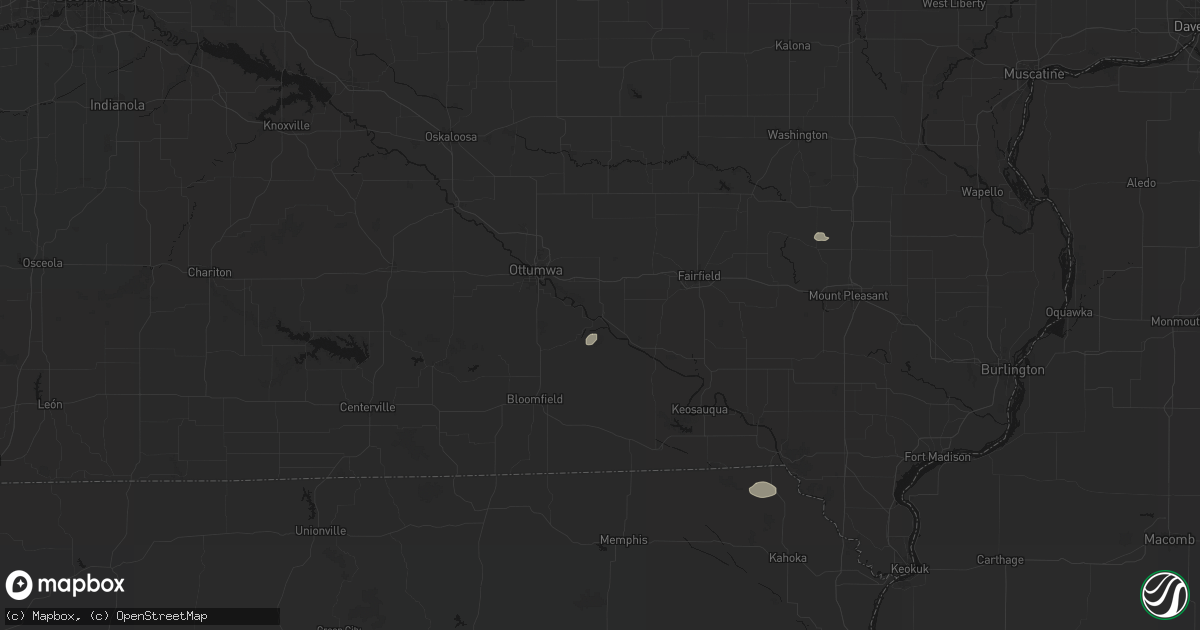Hail map in Eldon, IA on August 15, 2026
