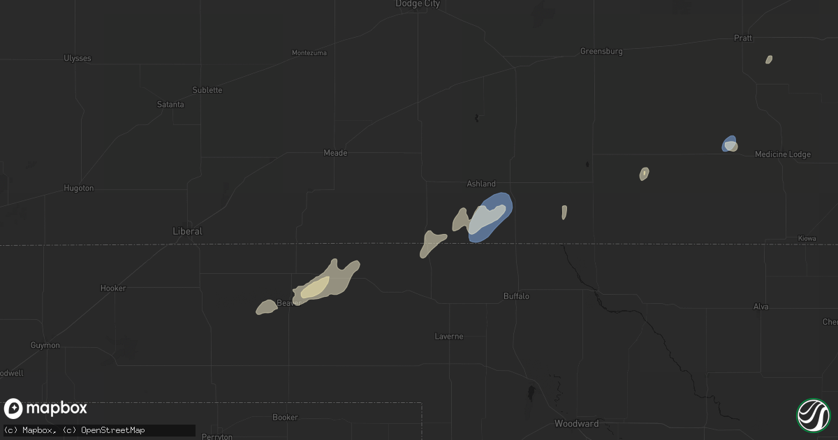 Hail map in Englewood, KS on August 15, 2026