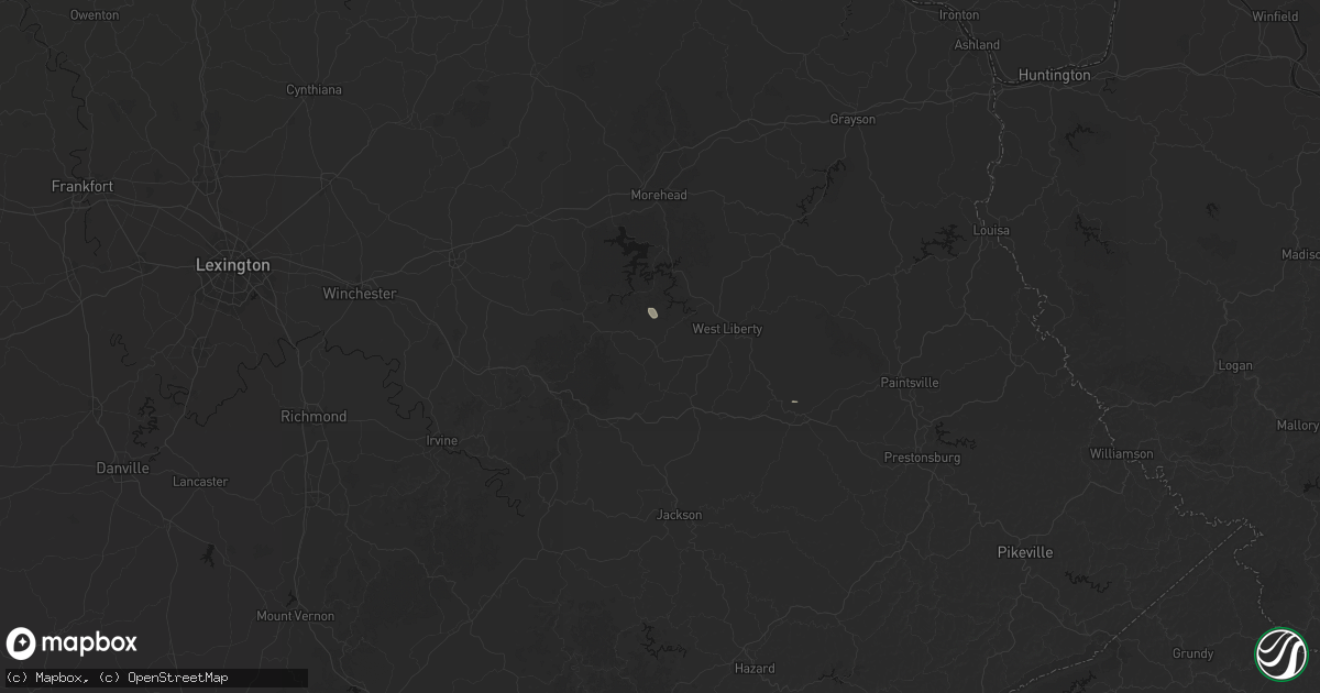 Hail map in Ezel, KY on August 15, 2026