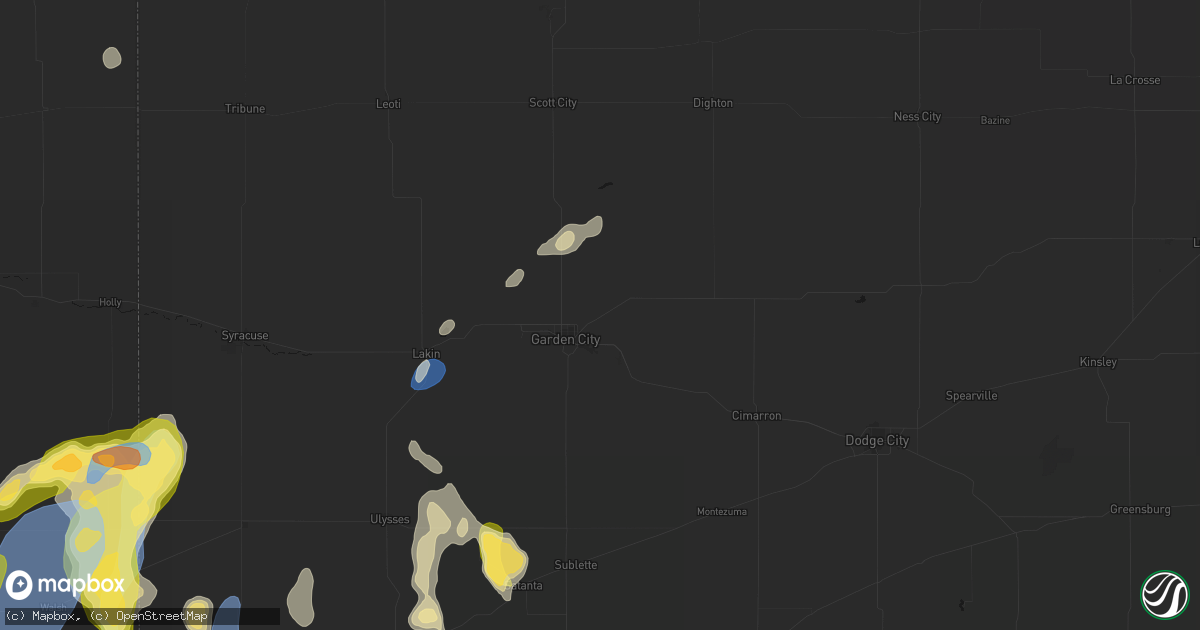 Hail map in Garden City, KS on August 15, 2026