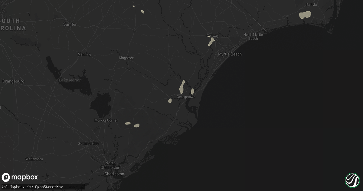 Hail map in Georgetown, SC on August 15, 2026