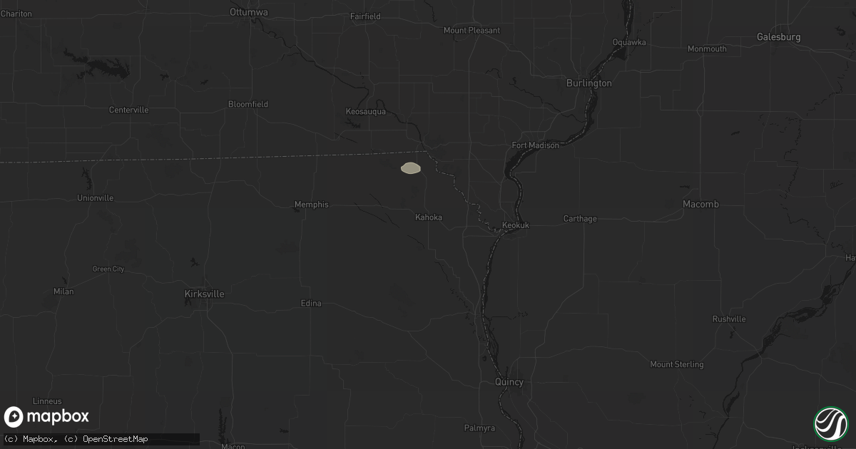Hail map in Kahoka, MO on August 15, 2026