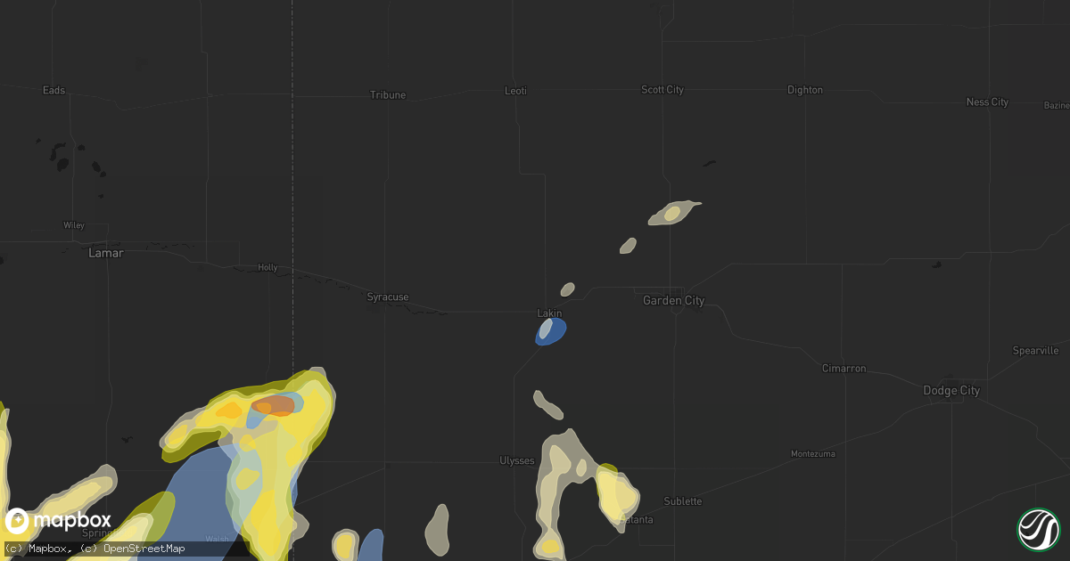 Hail map in Lakin, KS on August 15, 2026