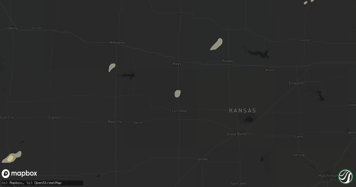Hail map in Liebenthal, KS on August 15, 2026