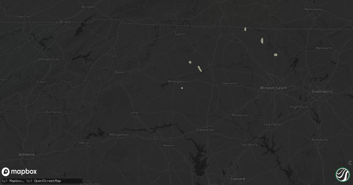 Hail map in Moravian Falls, NC on August 15, 2026