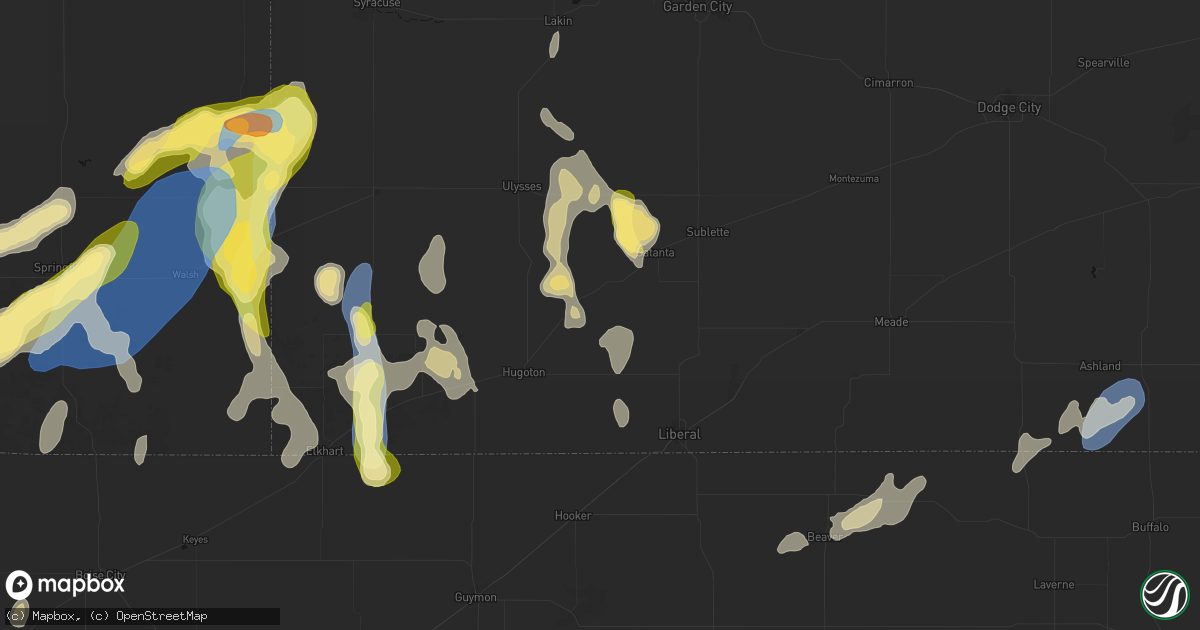 Hail map in Moscow, KS on August 15, 2026