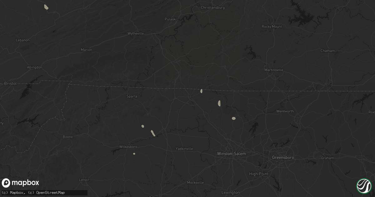 Hail map in Mount Airy, NC on August 15, 2026