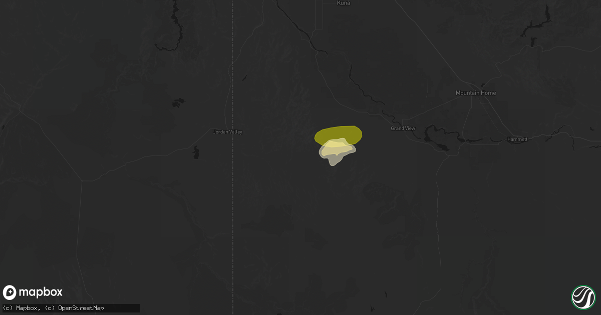 Hail map in Murphy, ID on August 15, 2026