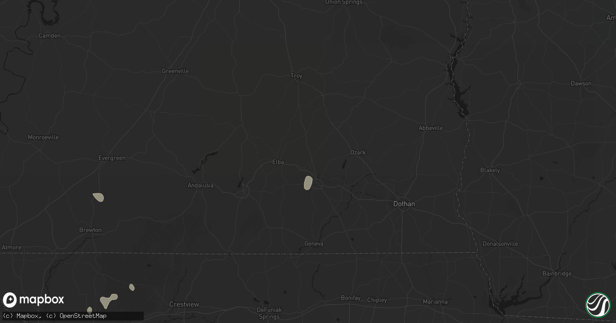 Hail map in New Brockton, AL on August 15, 2026