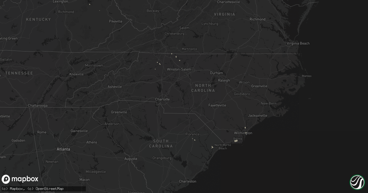 Hail map in North Carolina on August 15, 2026