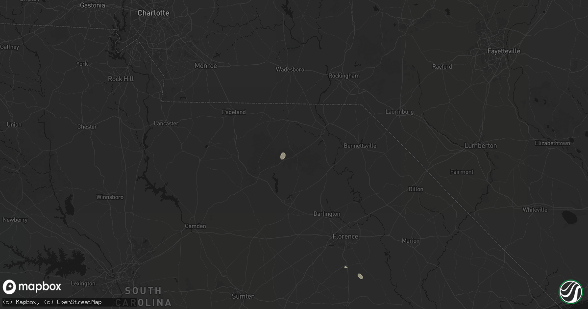 Hail map in Patrick, SC on August 15, 2026