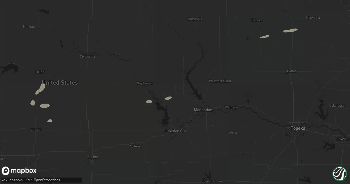 Hail map in Riley, KS on August 15, 2026