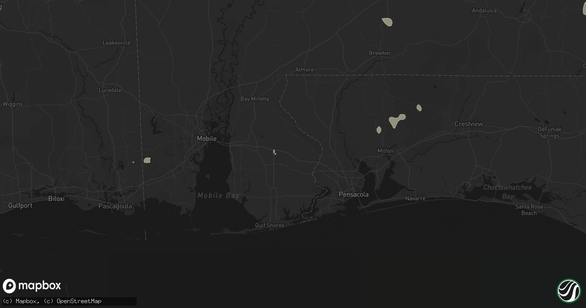 Hail map in Robertsdale, AL on August 15, 2026