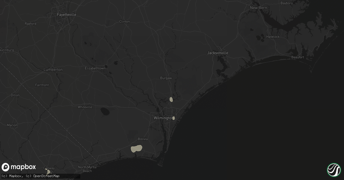 Hail map in Rocky Point, NC on August 15, 2026