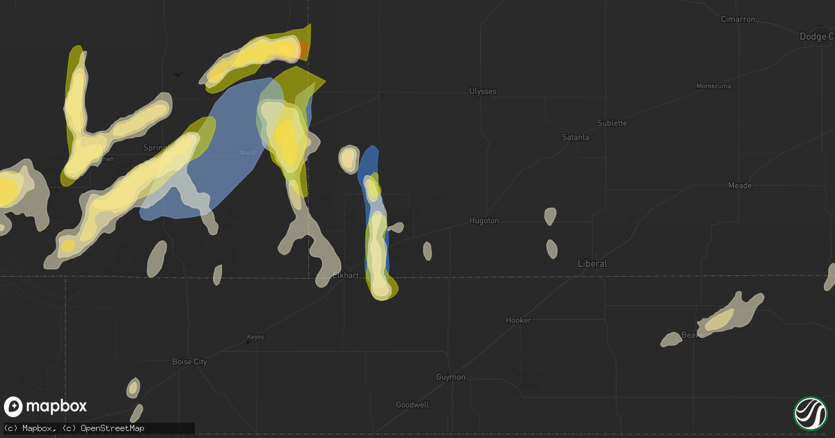 Hail map in Rolla, KS on August 15, 2026