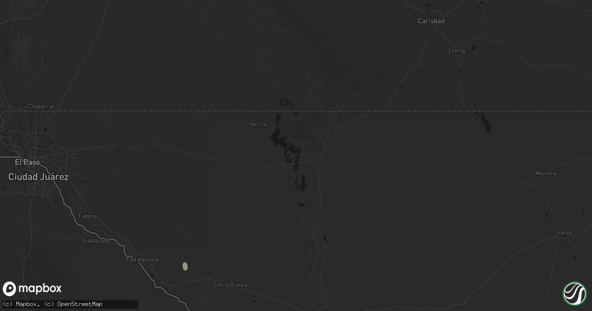 Hail map in Salt Flat, TX on August 15, 2026