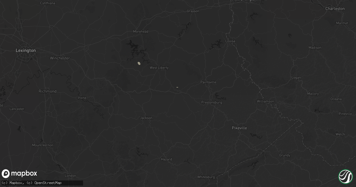 Hail map in Salyersville, KY on August 15, 2026