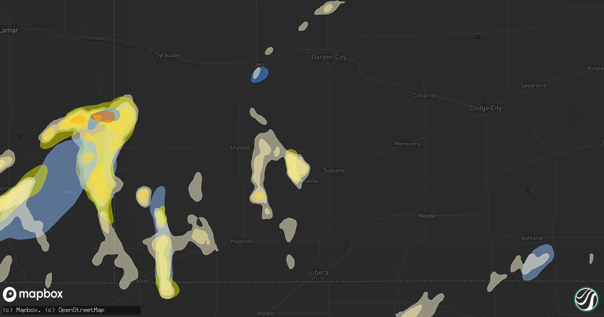 Hail map in Satanta, KS on August 15, 2026
