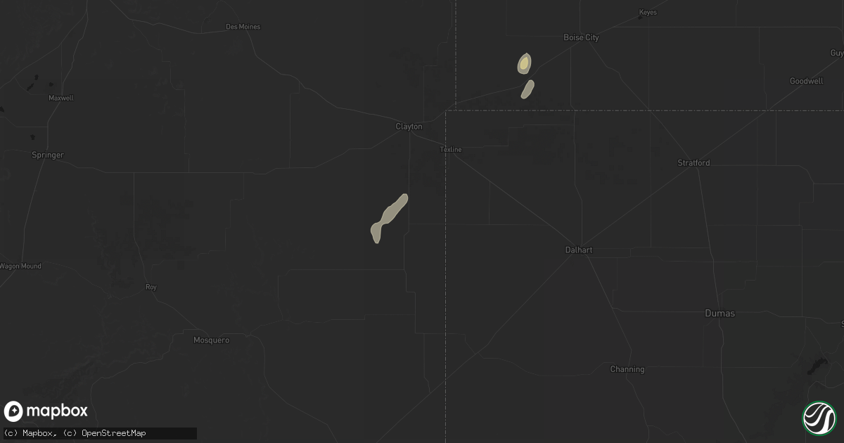 Hail map in Sedan, NM on August 15, 2026