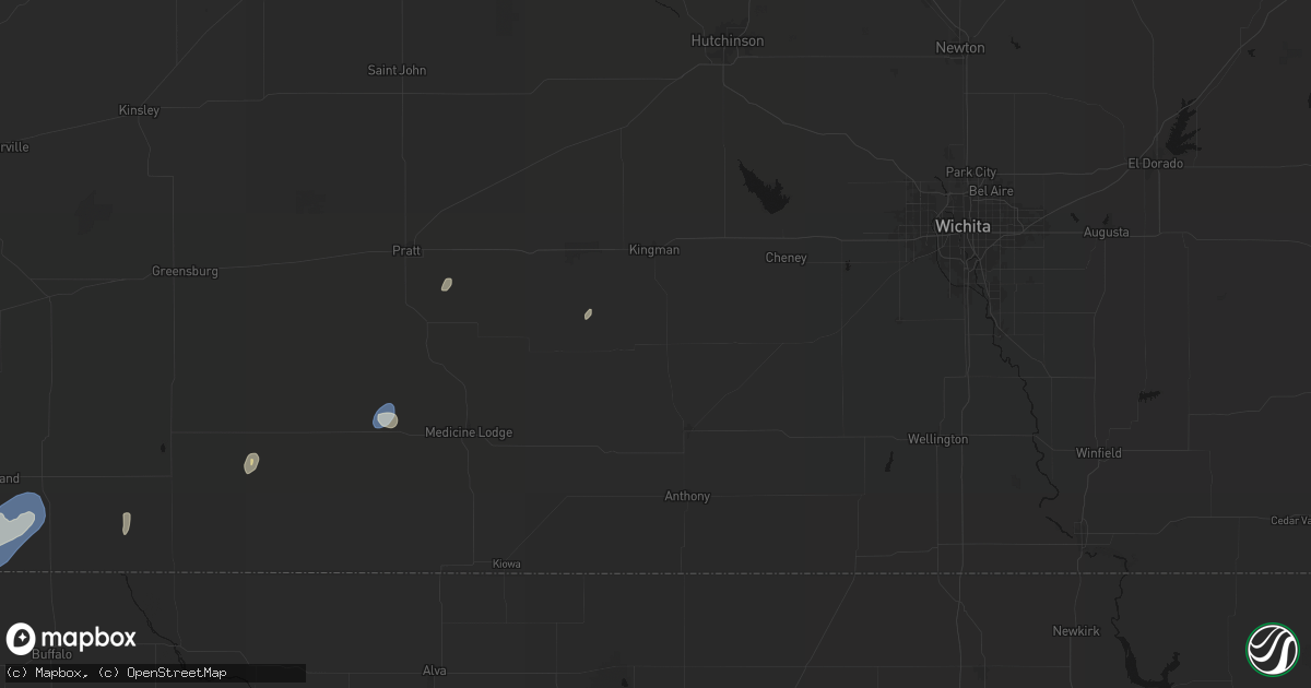 Hail map in Spivey, KS on August 15, 2026