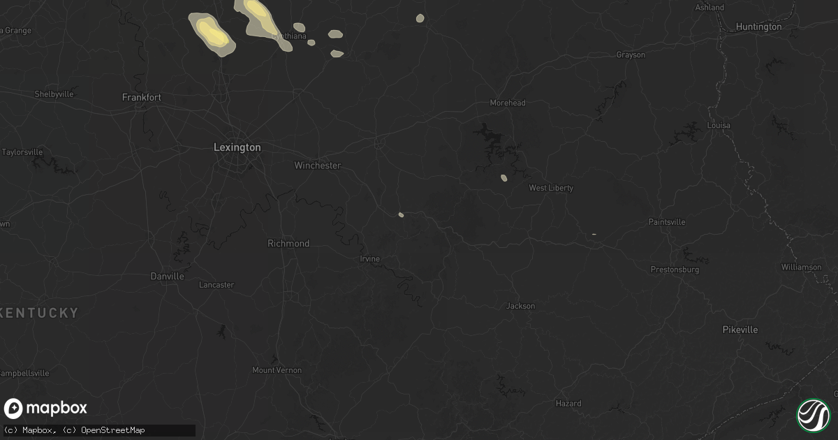 Hail map in Stanton, KY on August 15, 2026
